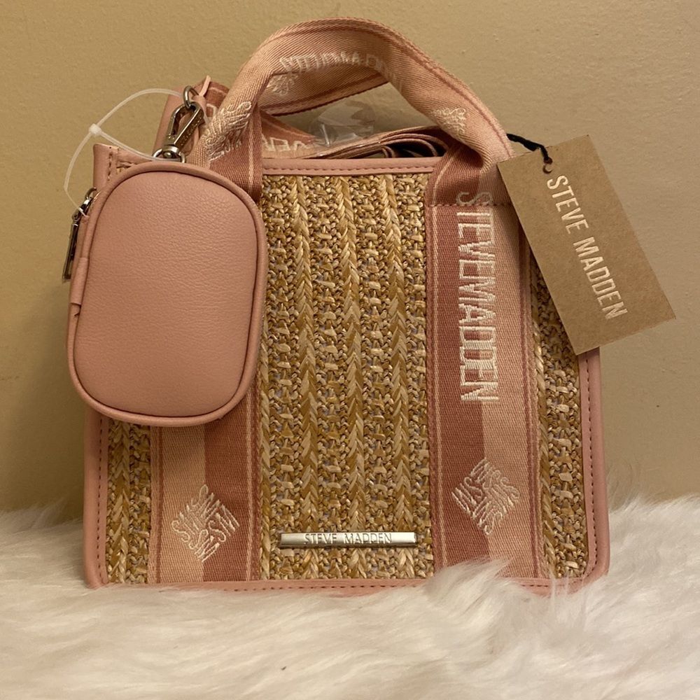 NWT Steve Madden (Bwebber)Satchel/Crossbody/Canvas Viral TikTok Bag - Tweed - Picture 4 of 12